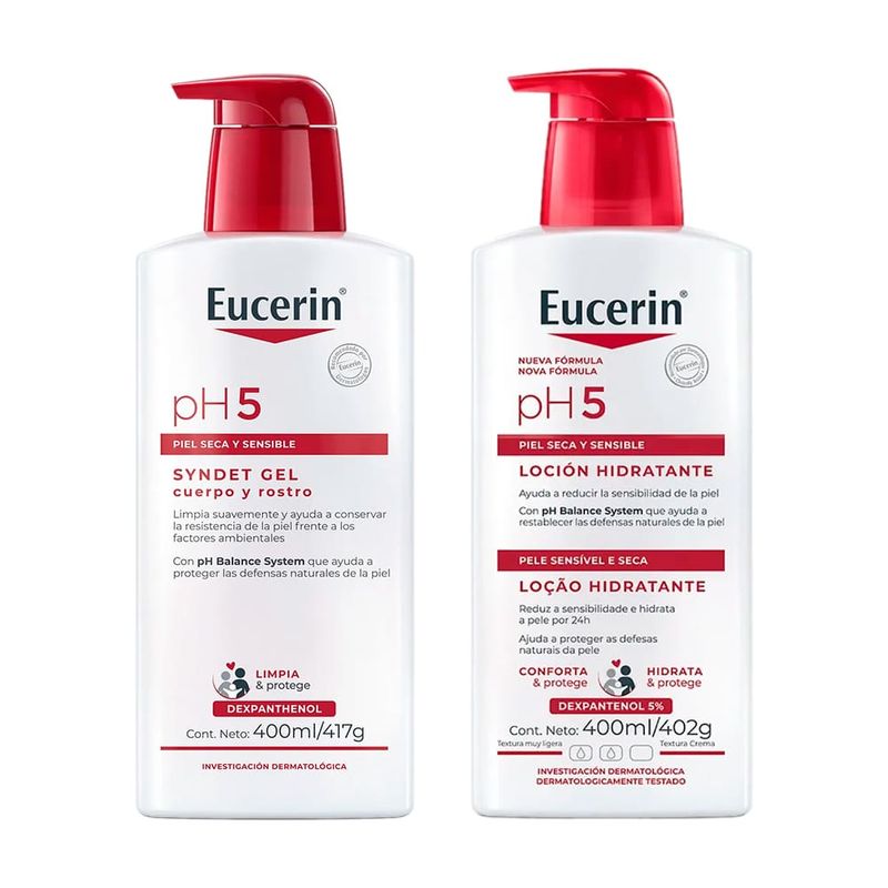 Pack Eucerin pH5 Gel Limpiador 400 ml + Loción Hidratante 400 ml