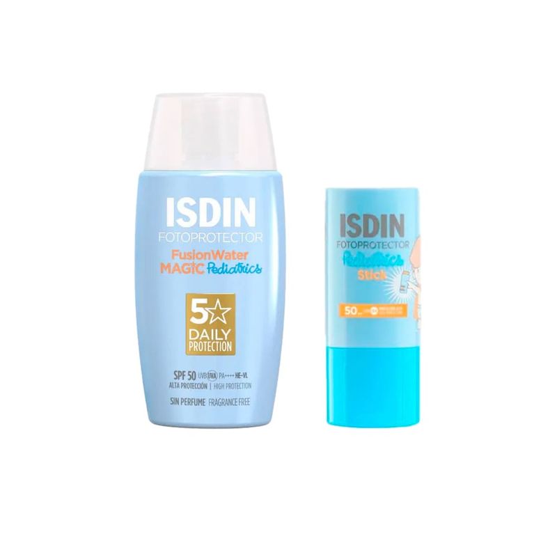 Pack Isdin Fusion Water Magic Pediatrics 50 ml + Pediatrics Stick 20 g