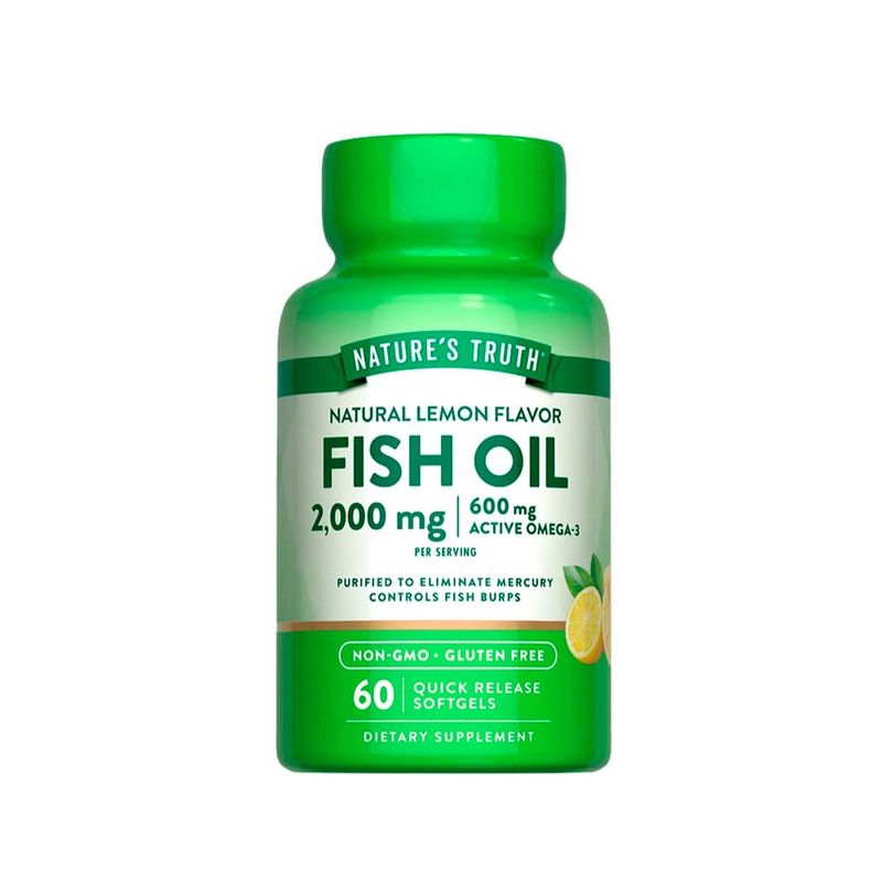 Nature's Truth Fish Oil Natural 2000 mg Cápsulas Blandas